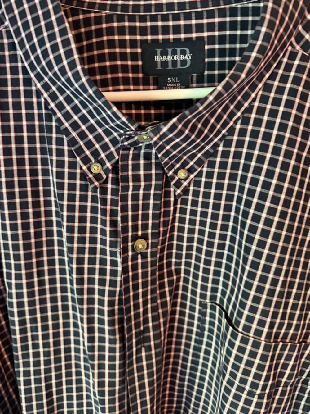 Harbor Bay Navy and White Grid Button-Down Shirt